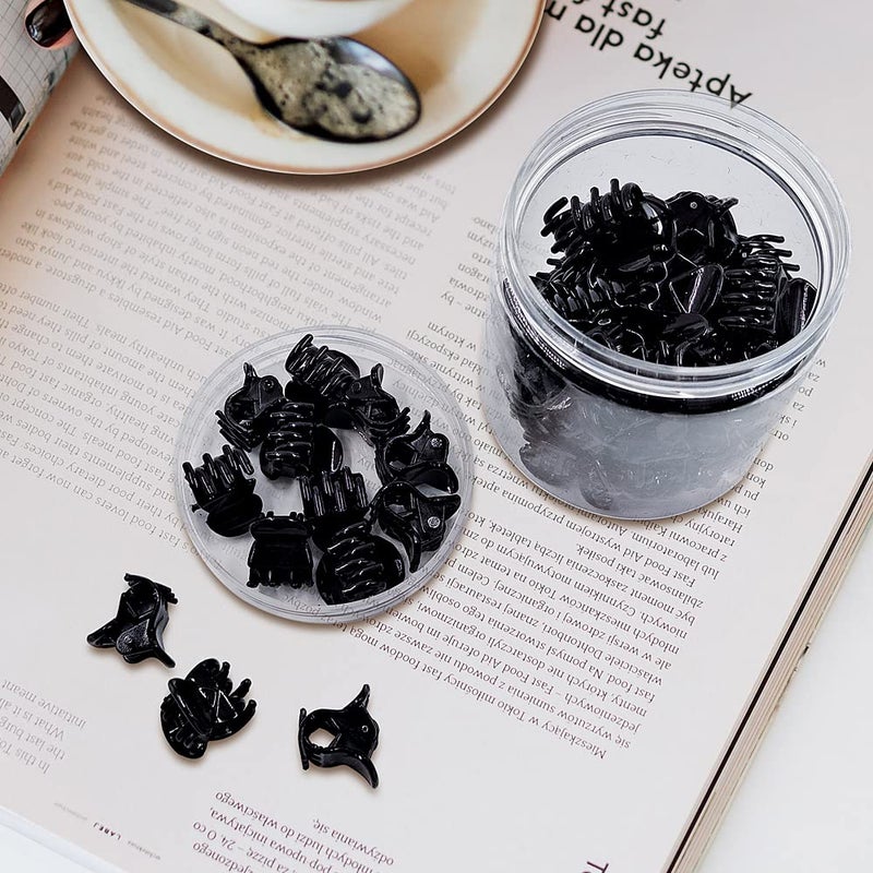 Yongdeli 50 PCS Mini Hair Claw Clipsï¼Œ Bangs Strong Grip Multifunction Clamp Clips. (Black) - Image 5